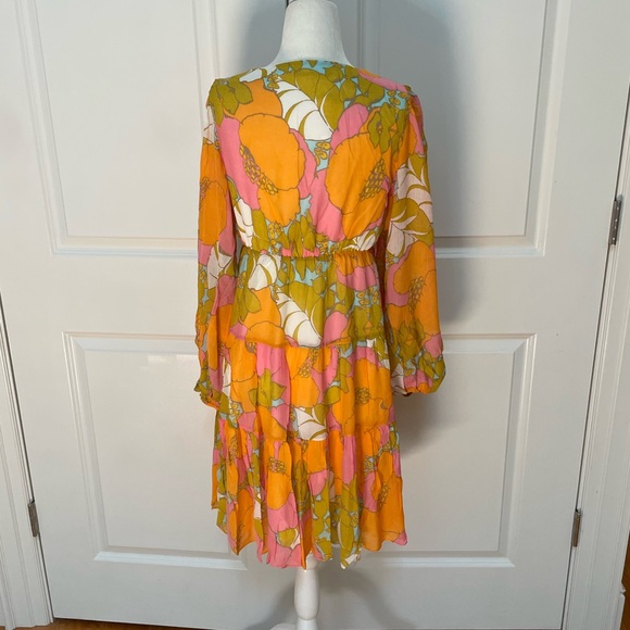 Make Merry Floral Tiered Silk/Viscose Blended Mini Dress from TRINA TURK - Picture 6 of 9